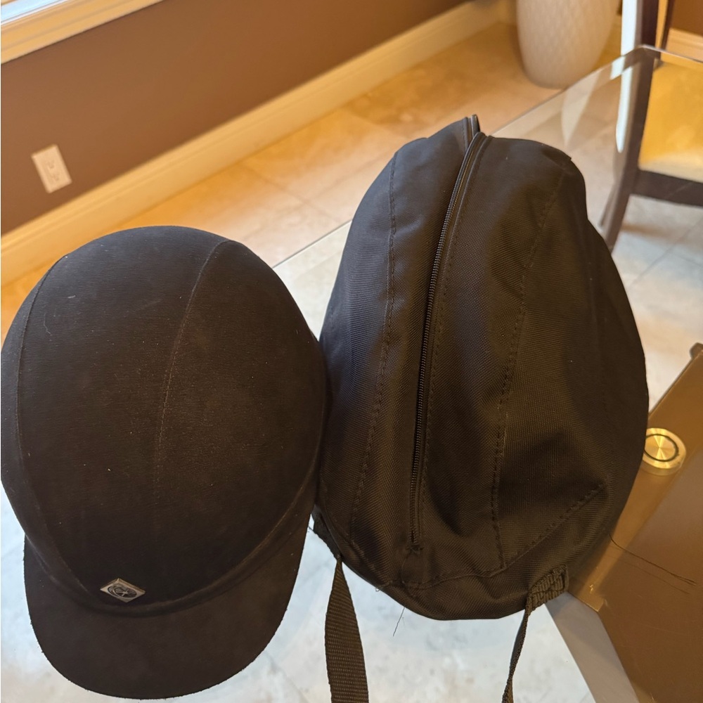 Black Riding Helmet with Bag